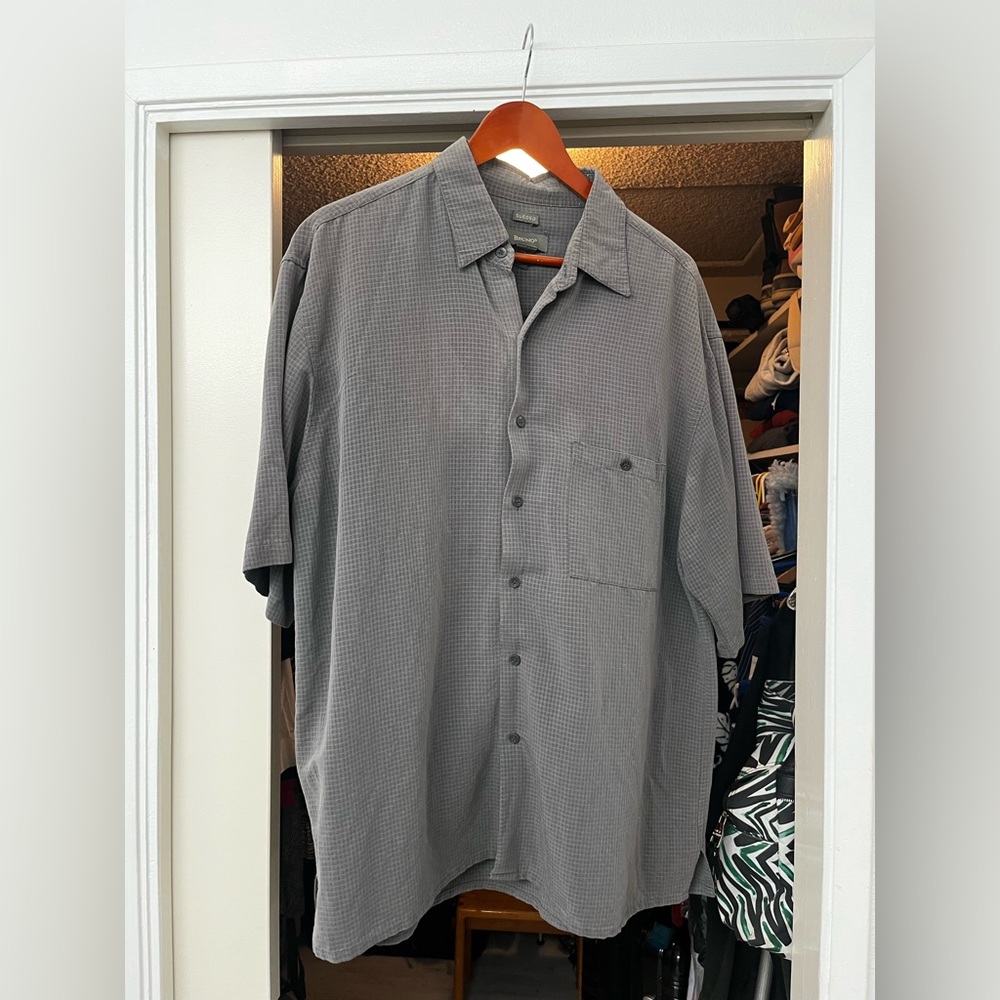 Men's Gray Casual Button Down Shirt